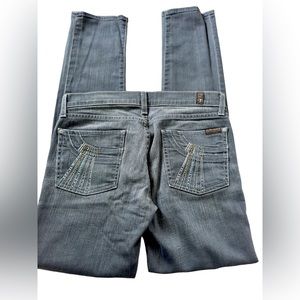 7 For All Mankind Jeans Women's Roxanne Low Rise Skinny Denim Faded Black 28